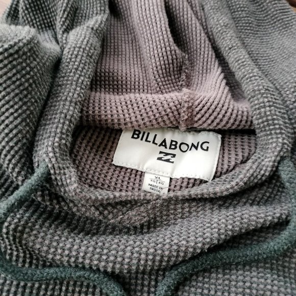 Billabong Size XL Jumper Black Knit Pullover Thermal Hooded Hippie Winter Casual - Picture 8 of 11